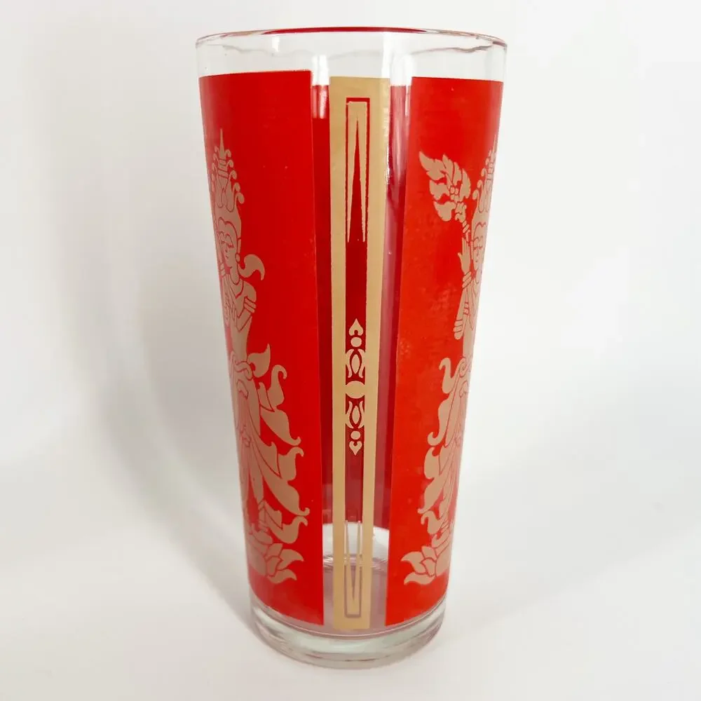 60s highball glasses set of 5 Culver Mandalay Thai Princess 1960s vintage